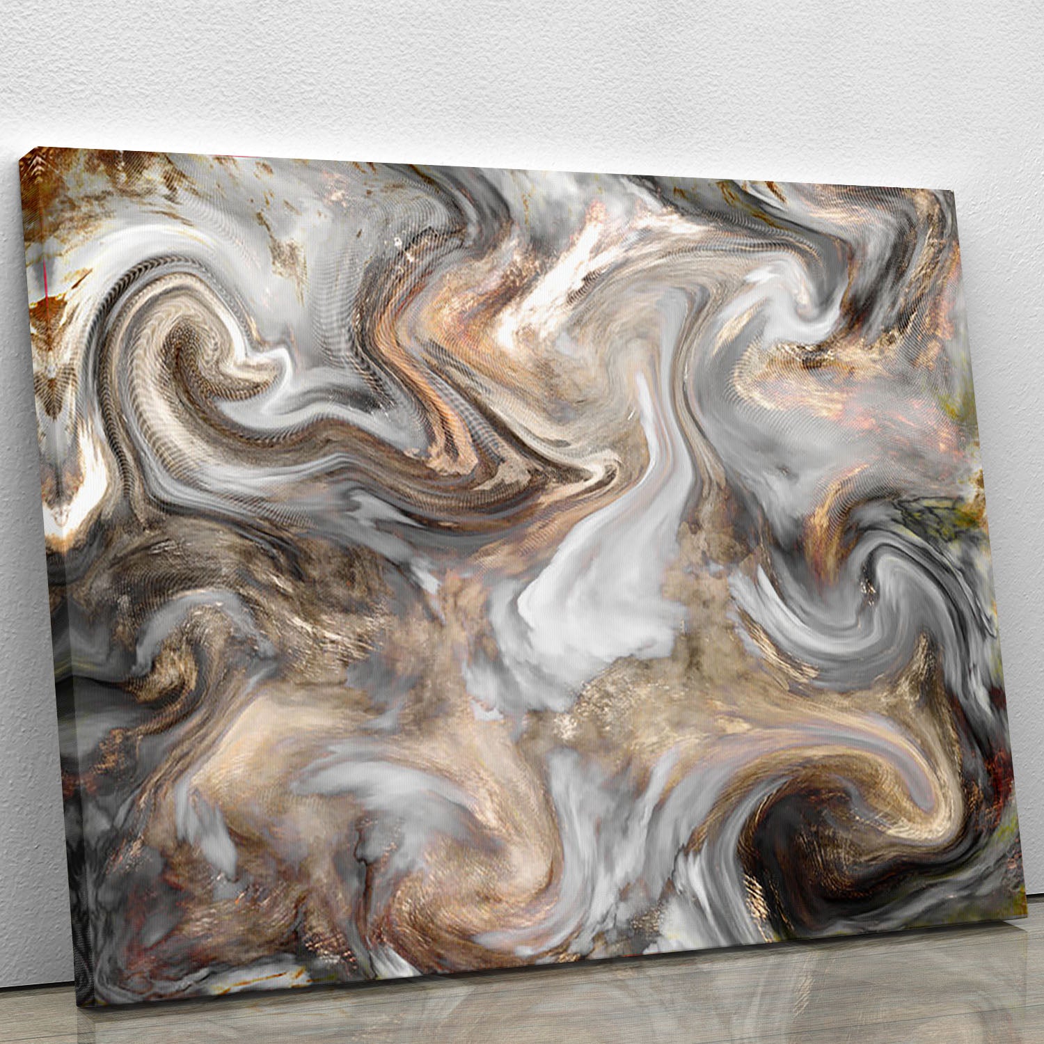 Neutral Stone Swirl Marble Canvas Print or Poster - Canvas Art Rocks - 1