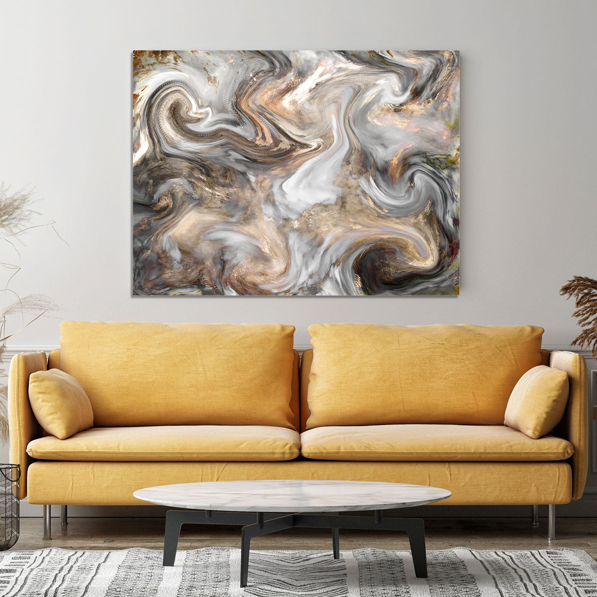 Neutral Stone Swirl Marble Canvas Print or Poster - Canvas Art Rocks - 4