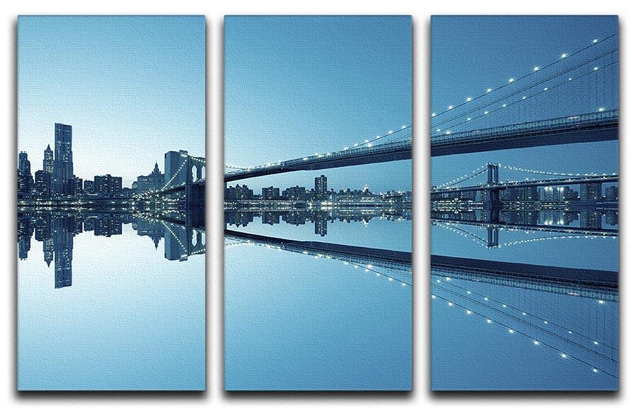 New York City Manhattan skyline panorama 3 Split Panel Canvas Print - Canvas Art Rocks - 1