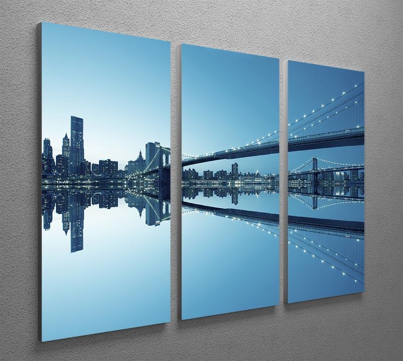 New York City Manhattan skyline panorama 3 Split Panel Canvas Print - Canvas Art Rocks - 2