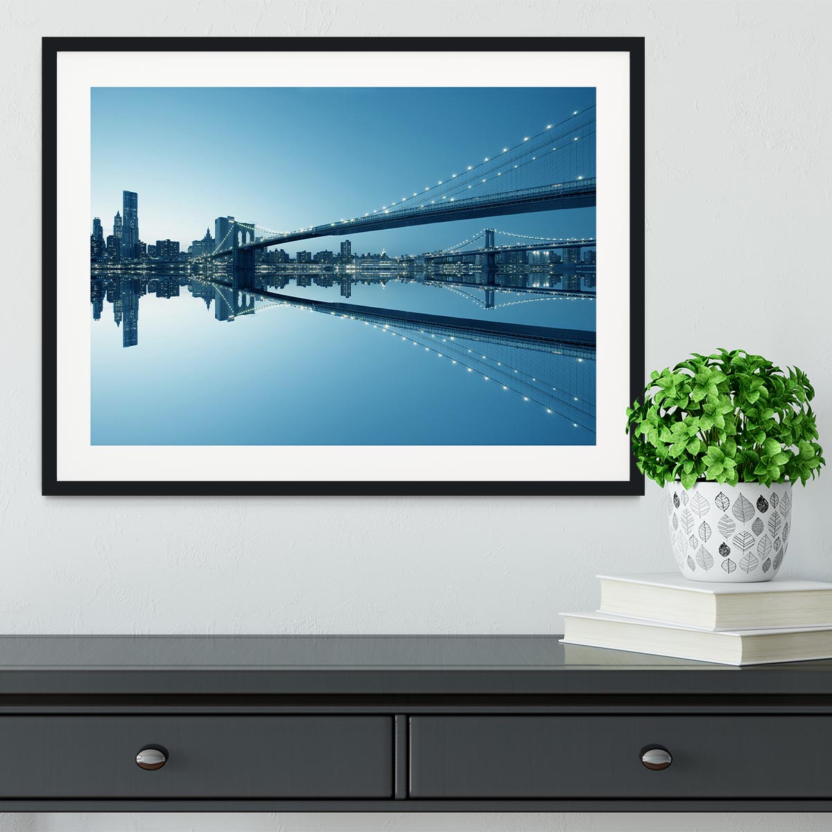 New York City Manhattan skyline panorama Framed Print - Canvas Art Rocks - 1