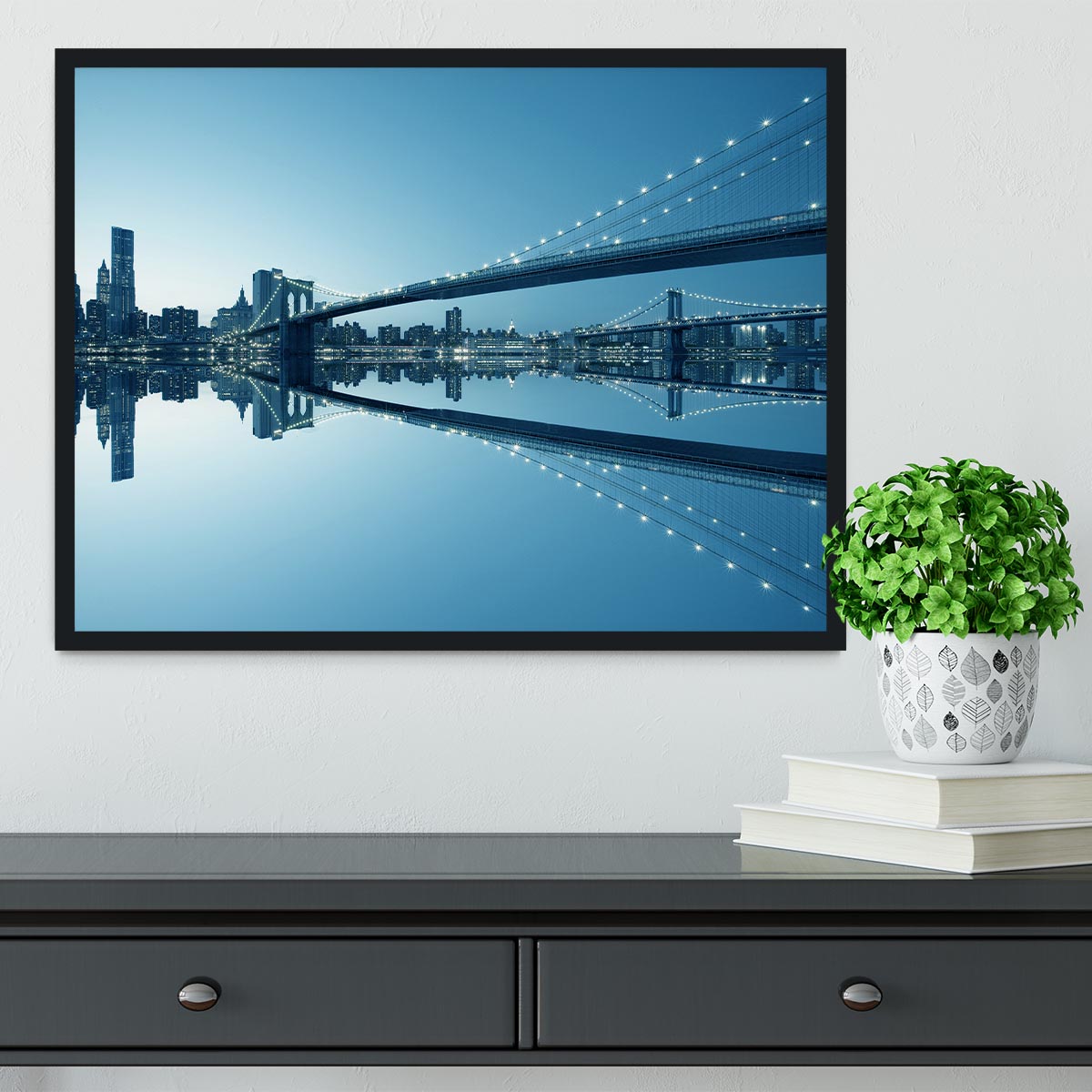 New York City Manhattan skyline panorama Framed Print - Canvas Art Rocks - 2