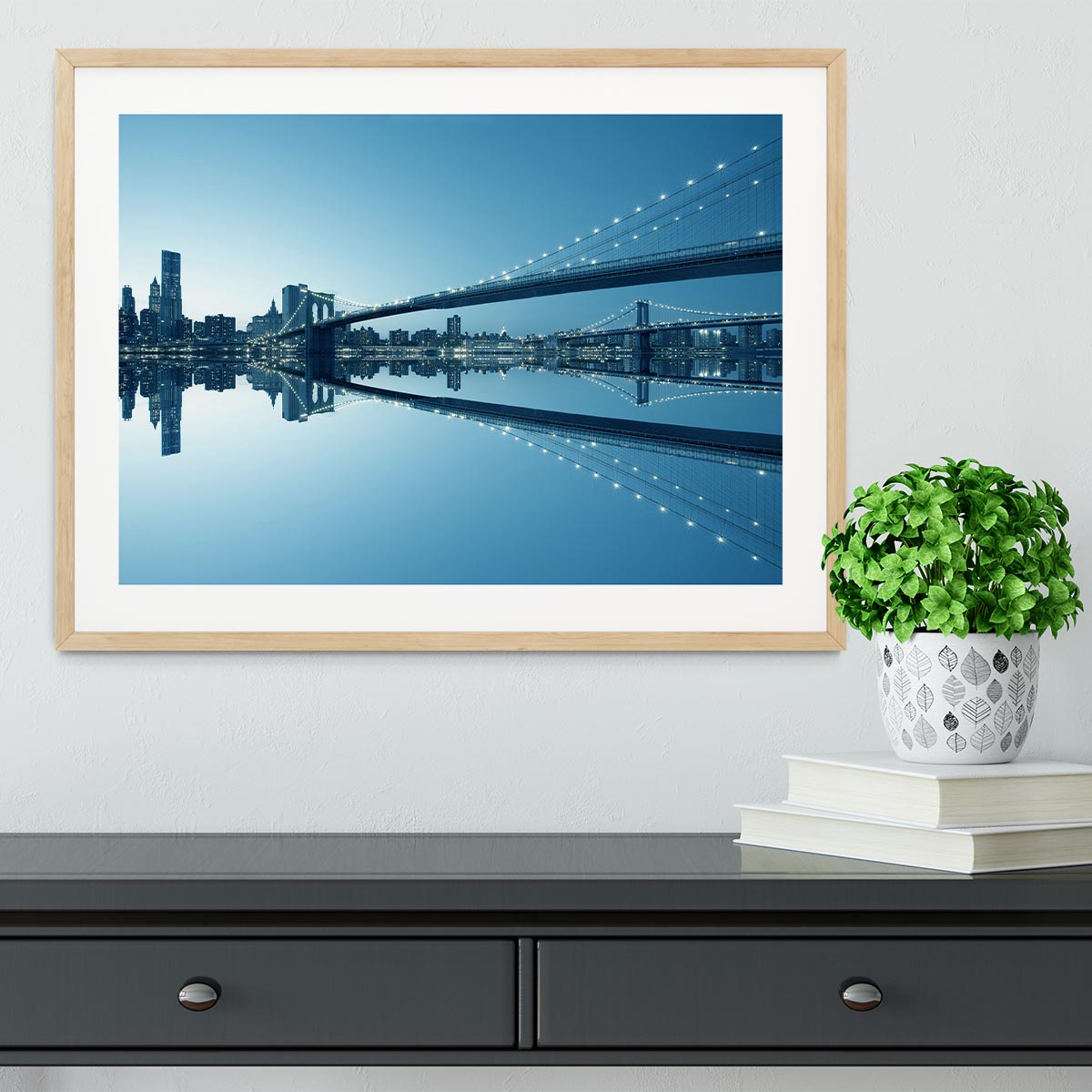 New York City Manhattan skyline panorama Framed Print - Canvas Art Rocks - 3