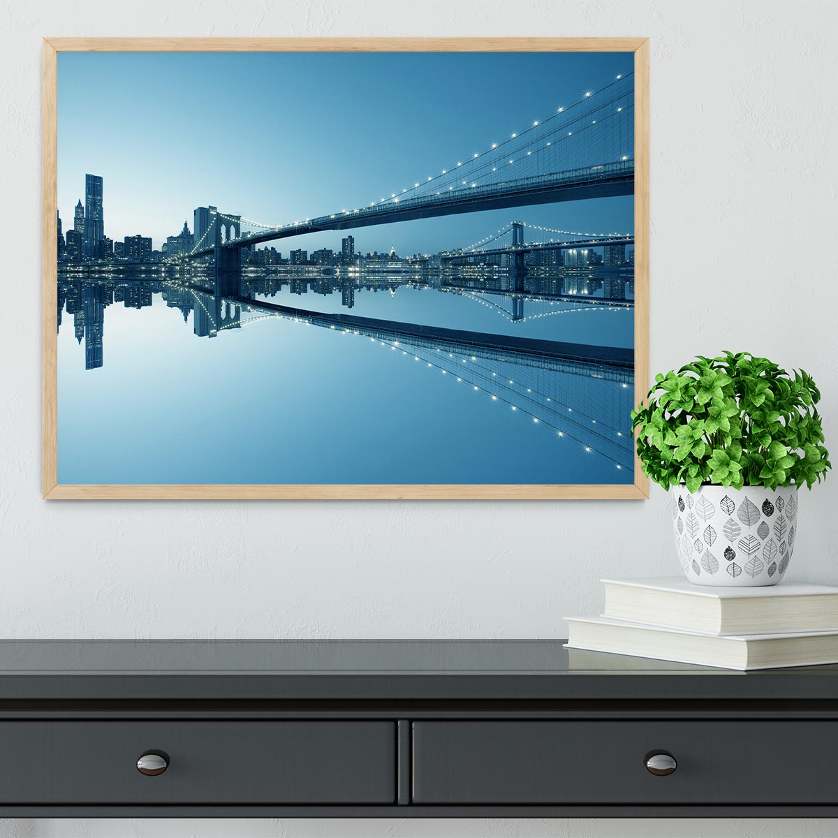 New York City Manhattan skyline panorama Framed Print - Canvas Art Rocks - 4