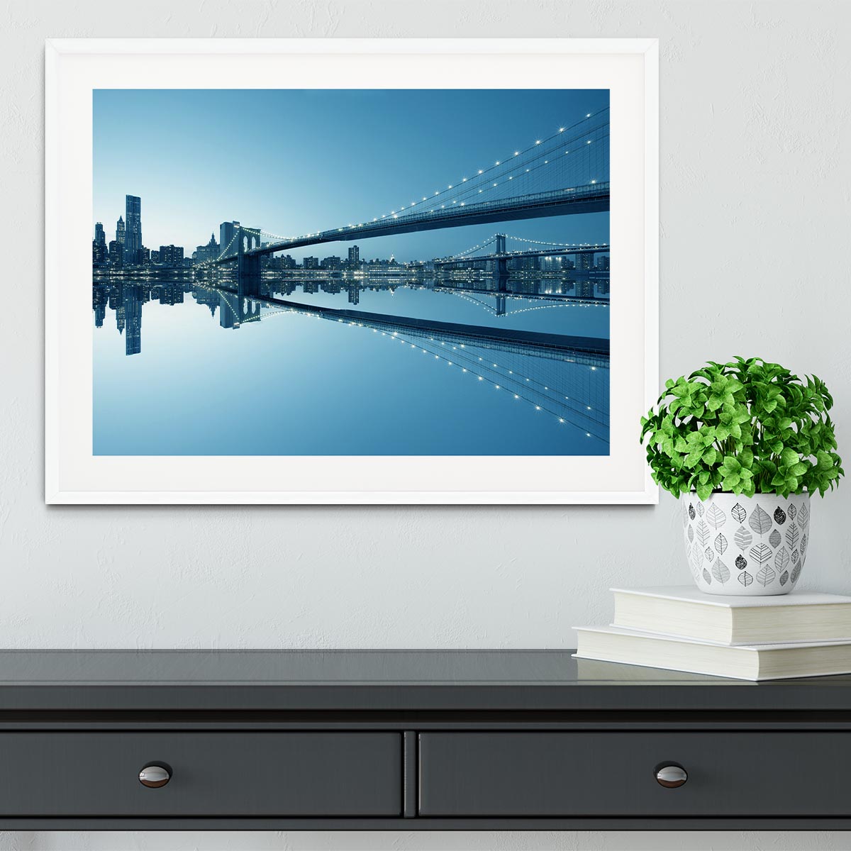 New York City Manhattan skyline panorama Framed Print - Canvas Art Rocks - 5