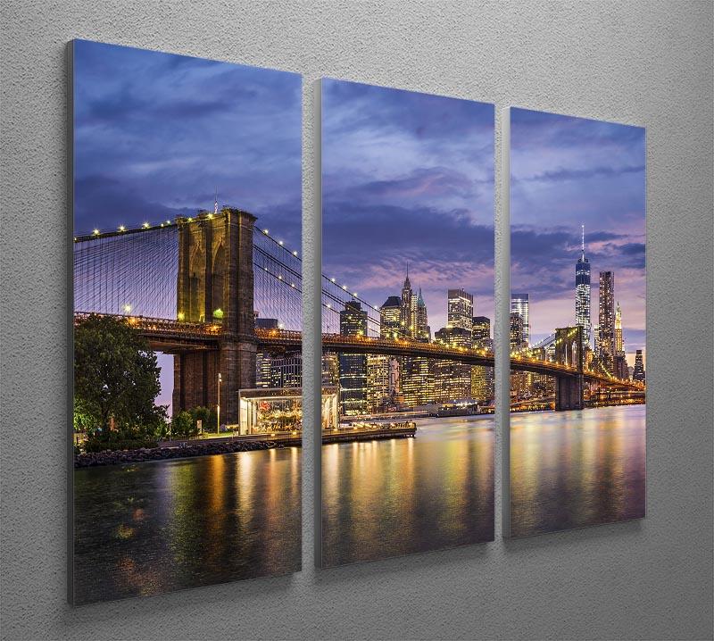 New York City at twilight 3 Split Panel Canvas Print - Canvas Art Rocks - 2