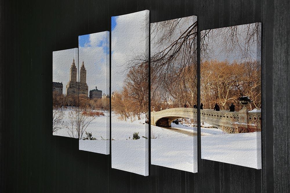 New York Manhattan Central Park panorama winter 5 Split Panel Canvas  - Canvas Art Rocks - 2