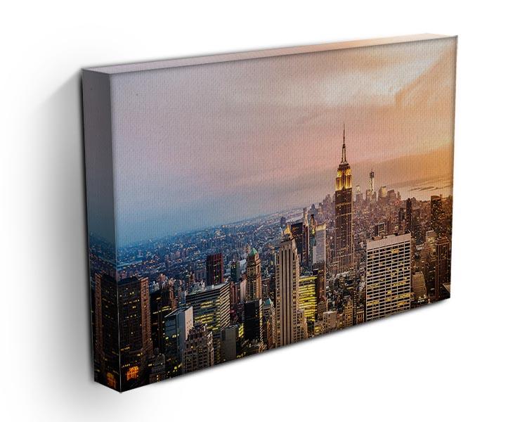 New York skyline skyscrapers at sunset Canvas Print or Poster - Canvas Art Rocks - 3