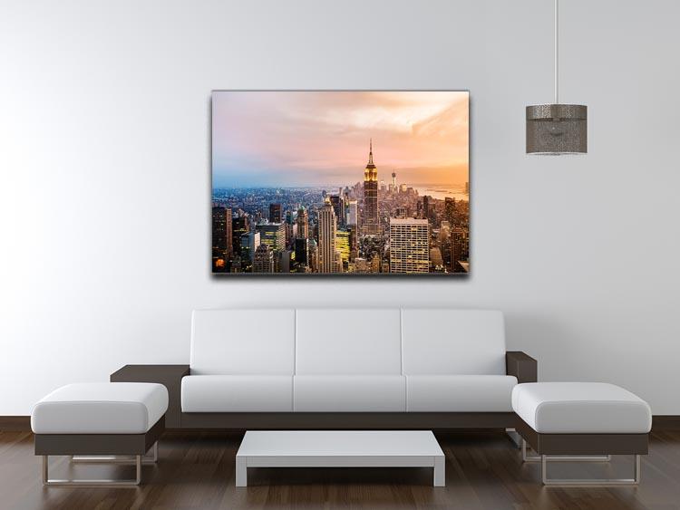 New York skyline skyscrapers at sunset Canvas Print or Poster - Canvas Art Rocks - 4