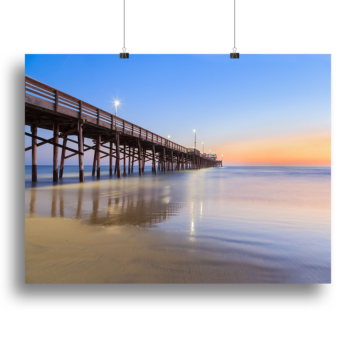 Newport Beach pier after sunset Canvas Print or Poster - Canvas Art Rocks - 2