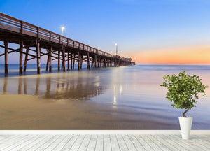 Newport Beach pier after sunset Wall Mural Wallpaper - Canvas Art Rocks - 4