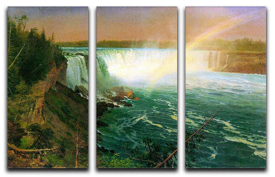Niagra Falls by Bierstadt 3 Split Panel Canvas Print - Canvas Art Rocks - 1