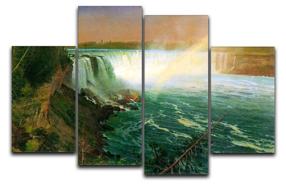 Niagra Falls by Bierstadt 4 Split Panel Canvas - Canvas Art Rocks - 1