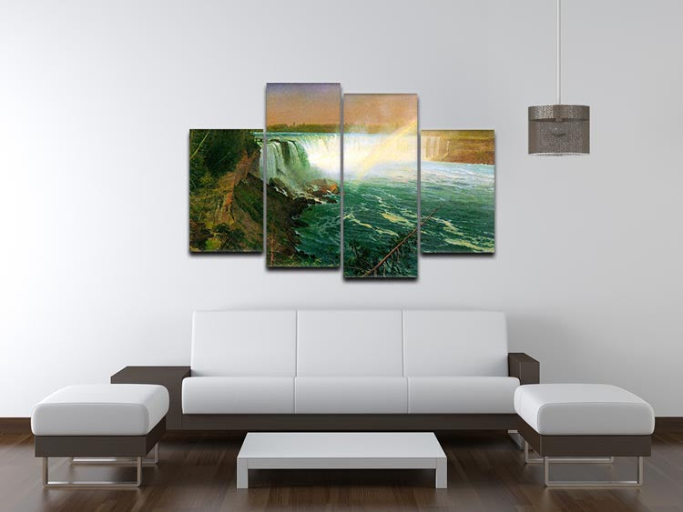 Niagra Falls by Bierstadt 4 Split Panel Canvas - Canvas Art Rocks - 3