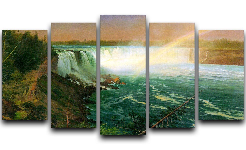 Niagra Falls by Bierstadt 5 Split Panel Canvas - Canvas Art Rocks - 1