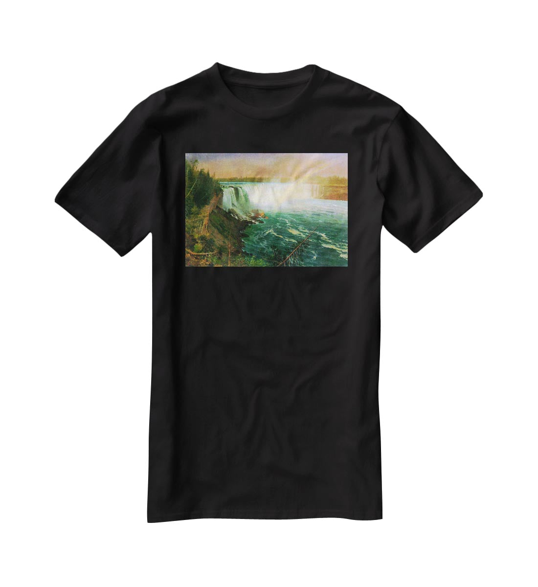 Niagra Falls by Bierstadt T-Shirt - Canvas Art Rocks - 1