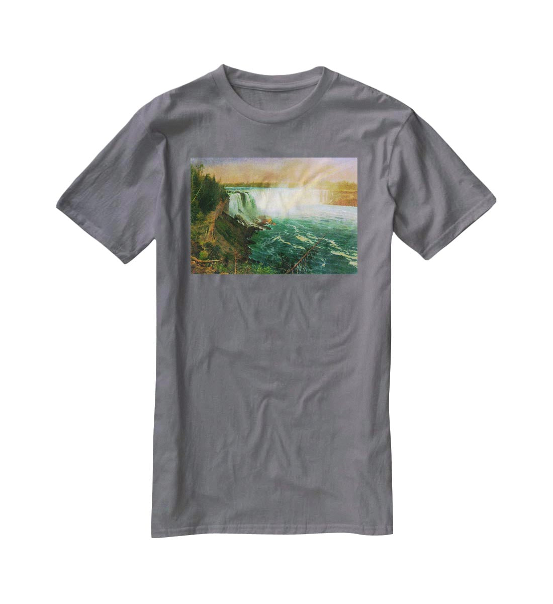 Niagra Falls by Bierstadt T-Shirt - Canvas Art Rocks - 3