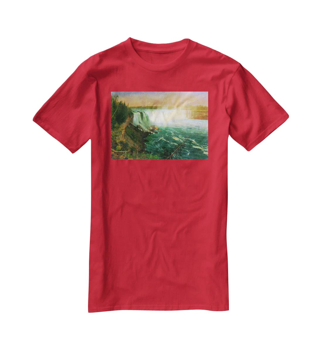 Niagra Falls by Bierstadt T-Shirt - Canvas Art Rocks - 4