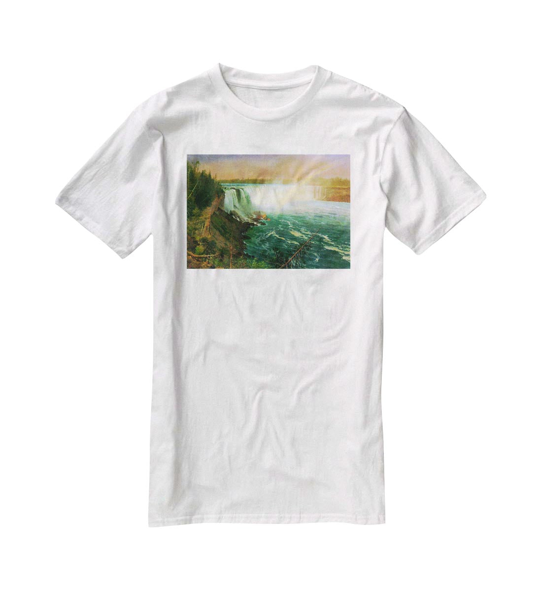 Niagra Falls by Bierstadt T-Shirt - Canvas Art Rocks - 5