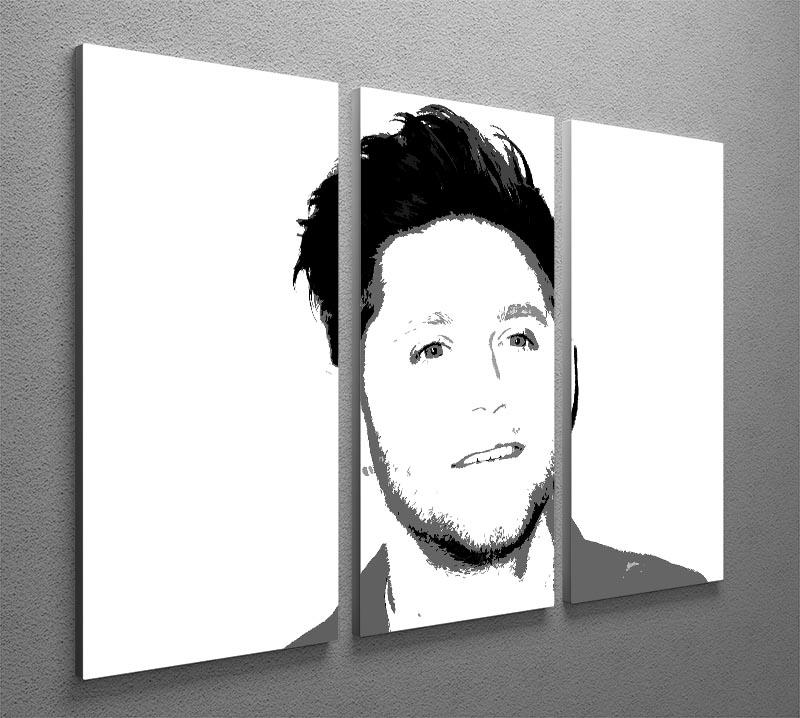 Niall Horan of One Direction Black and White Pop Art 3 Split Panel Canvas Print - Canvas Art Rocks - 2