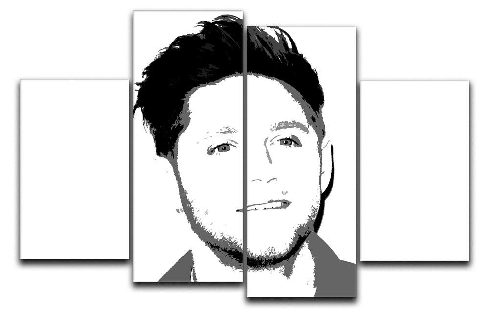 Niall Horan of One Direction Black and White Pop Art 4 Split Panel Canvas  - Canvas Art Rocks - 1