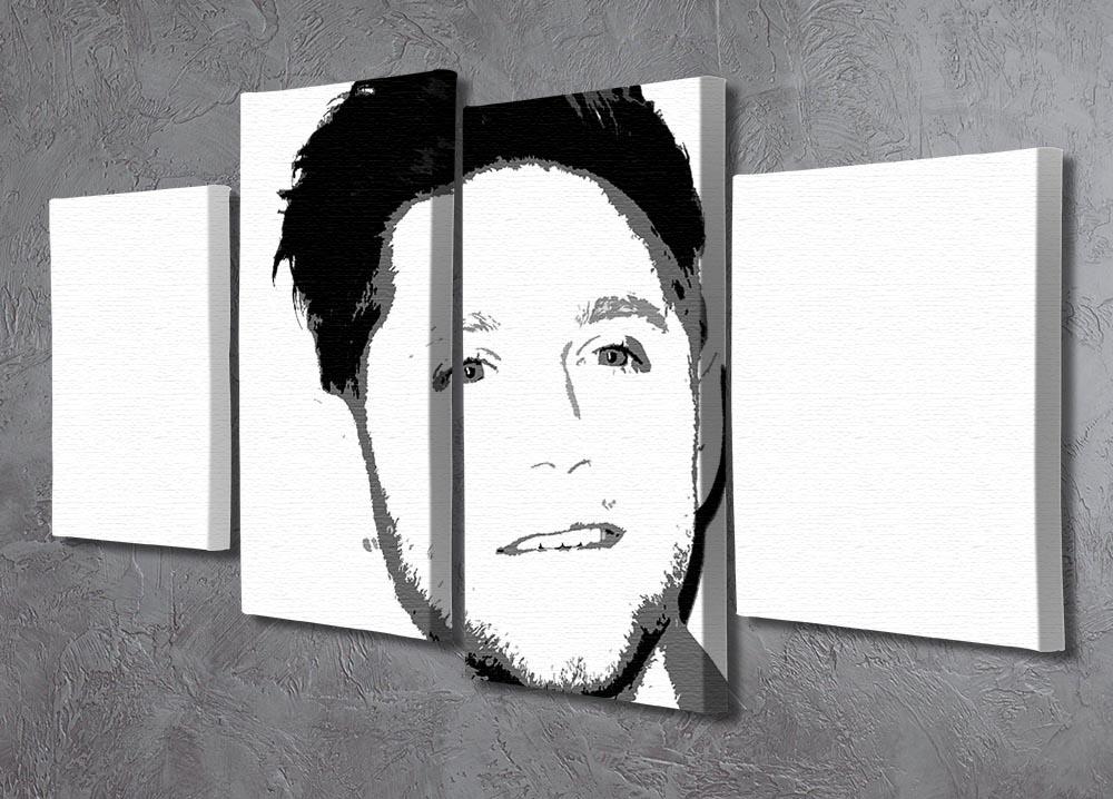 Niall Horan of One Direction Black and White Pop Art 4 Split Panel Canvas - Canvas Art Rocks - 2