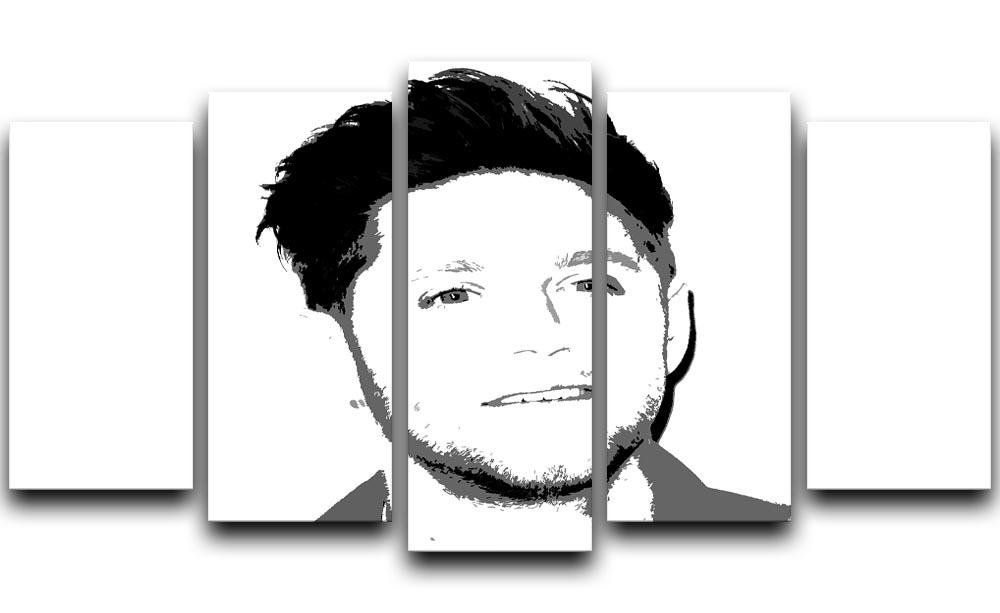 Niall Horan of One Direction Black and White Pop Art 5 Split Panel Canvas  - Canvas Art Rocks - 1