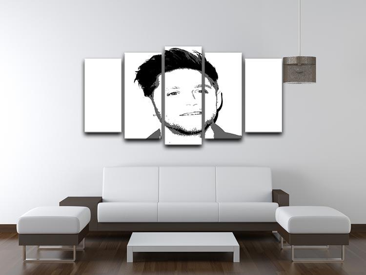 Niall Horan of One Direction Black and White Pop Art 5 Split Panel Canvas - Canvas Art Rocks - 3