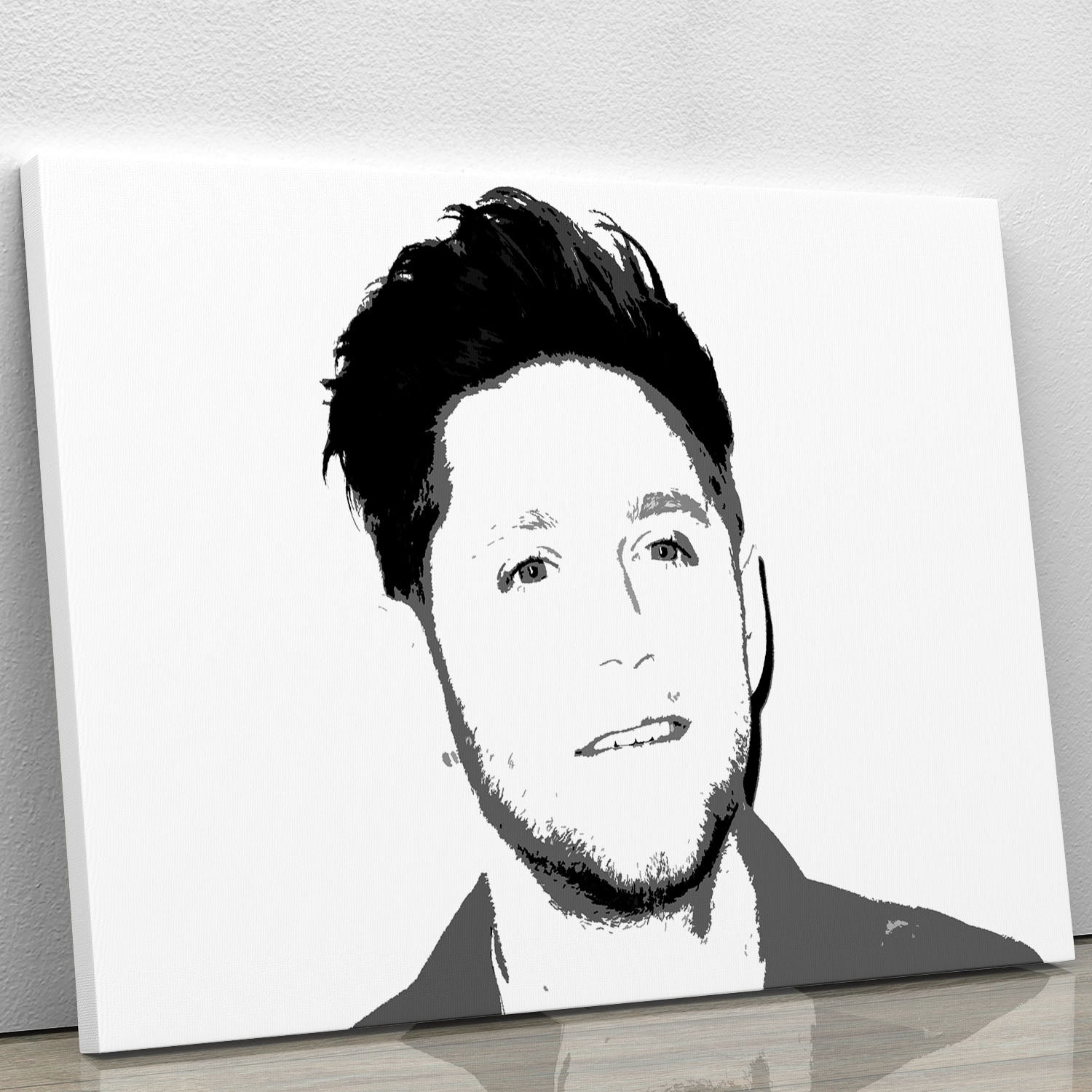 Niall Horan of One Direction Black and White Pop Art Canvas Print or Poster - Canvas Art Rocks - 1