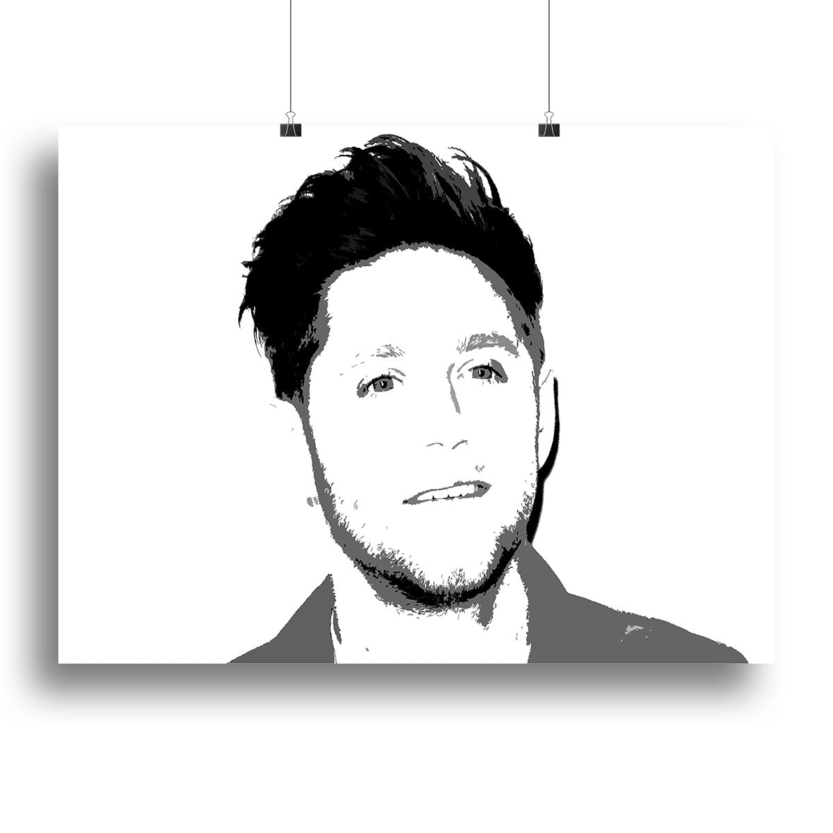 Niall Horan of One Direction Black and White Pop Art Canvas Print or Poster - Canvas Art Rocks - 2