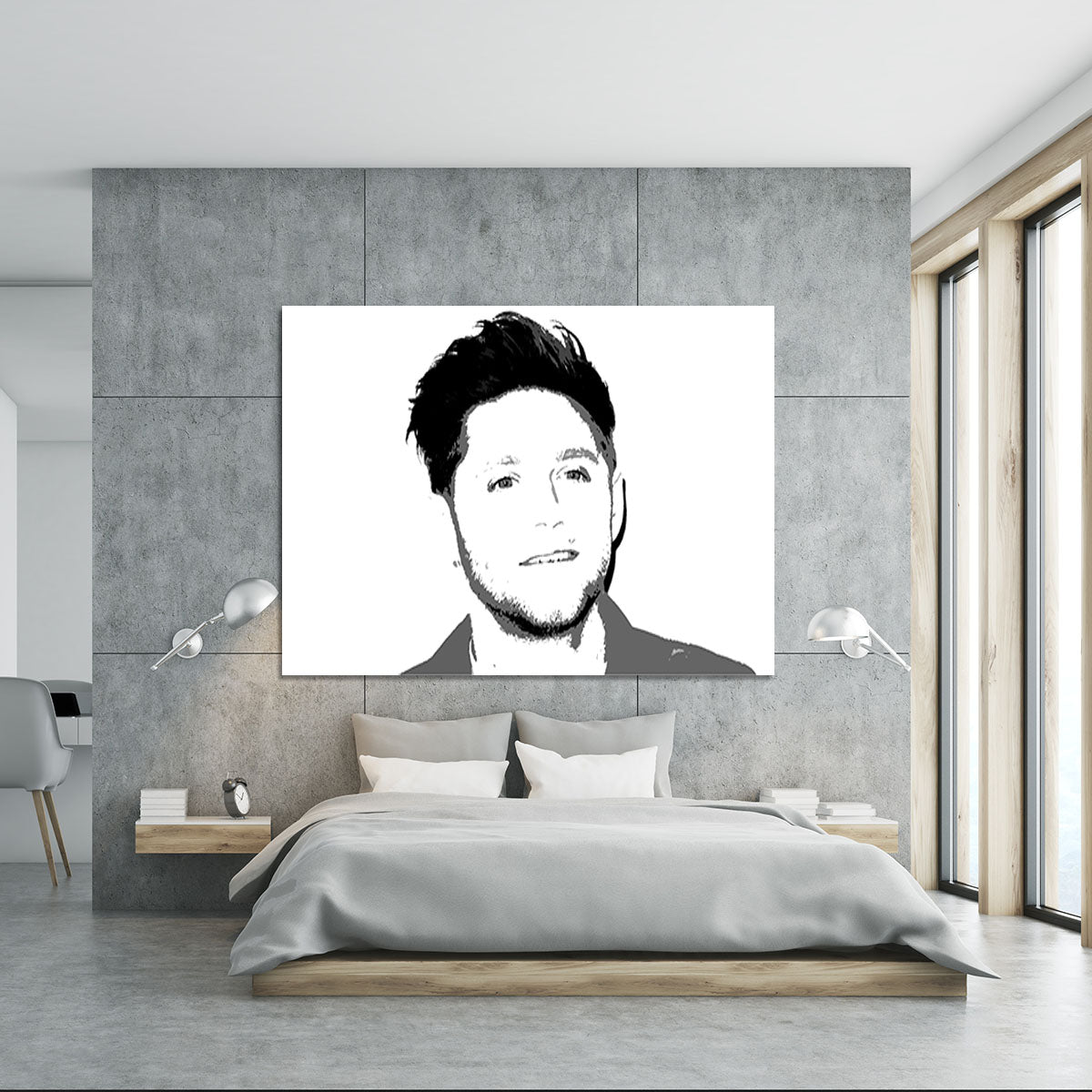Niall Horan of One Direction Black and White Pop Art Canvas Print or Poster - Canvas Art Rocks - 5