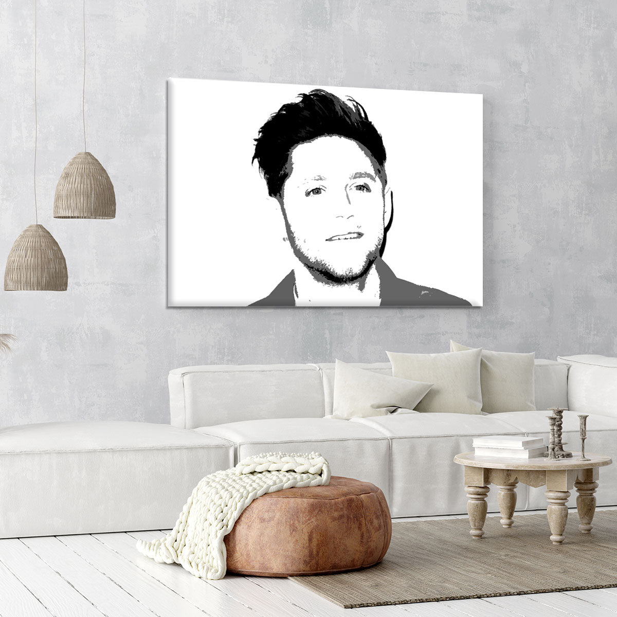 Niall Horan of One Direction Black and White Pop Art Canvas Print or Poster - Canvas Art Rocks - 6