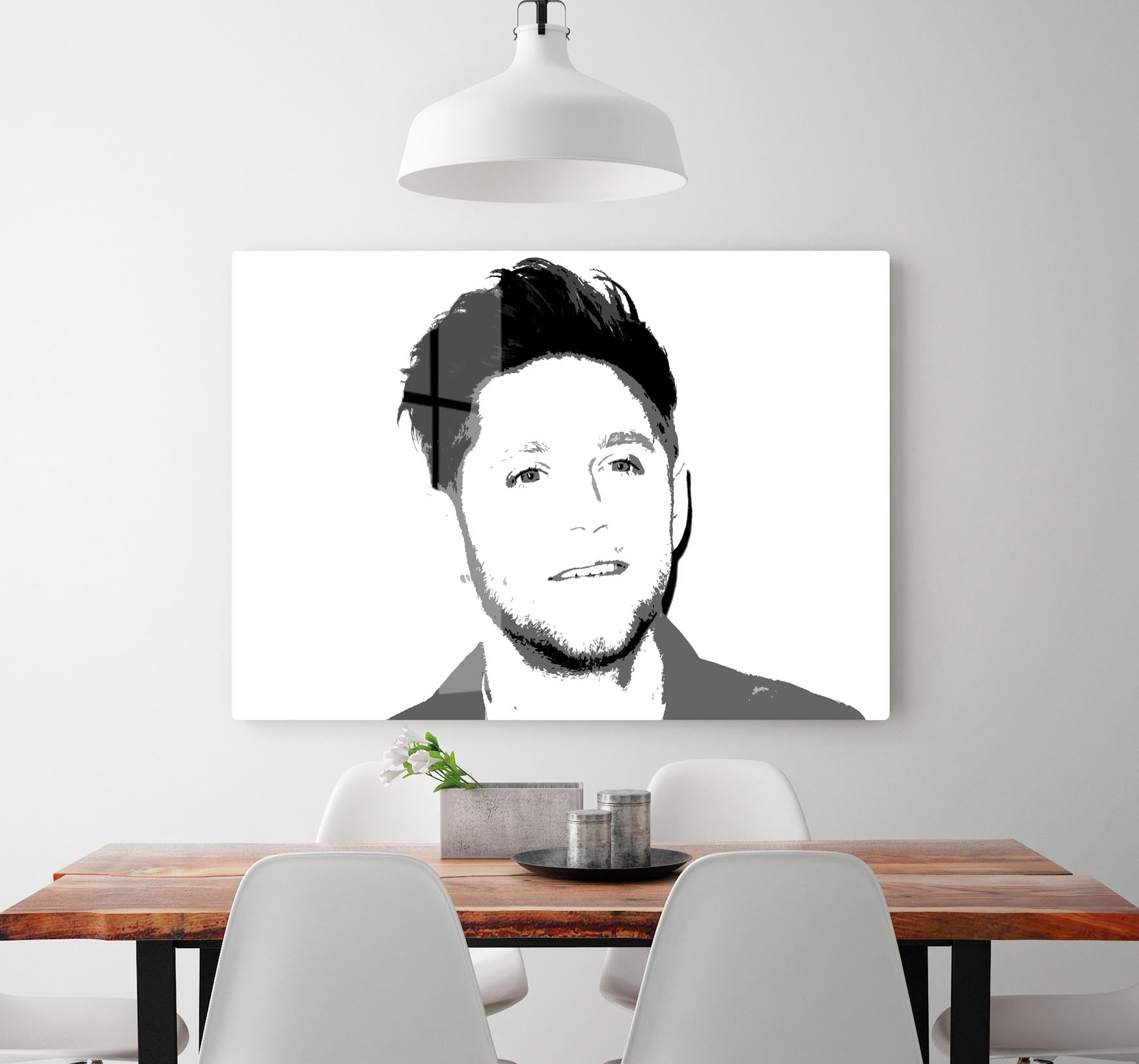 Niall Horan of One Direction Black and White Pop Art HD Metal Print