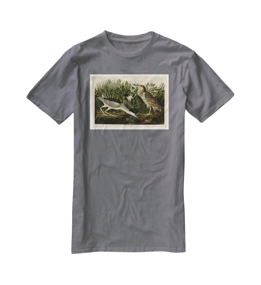 Night Heron by Audubon T-Shirt - Canvas Art Rocks - 3