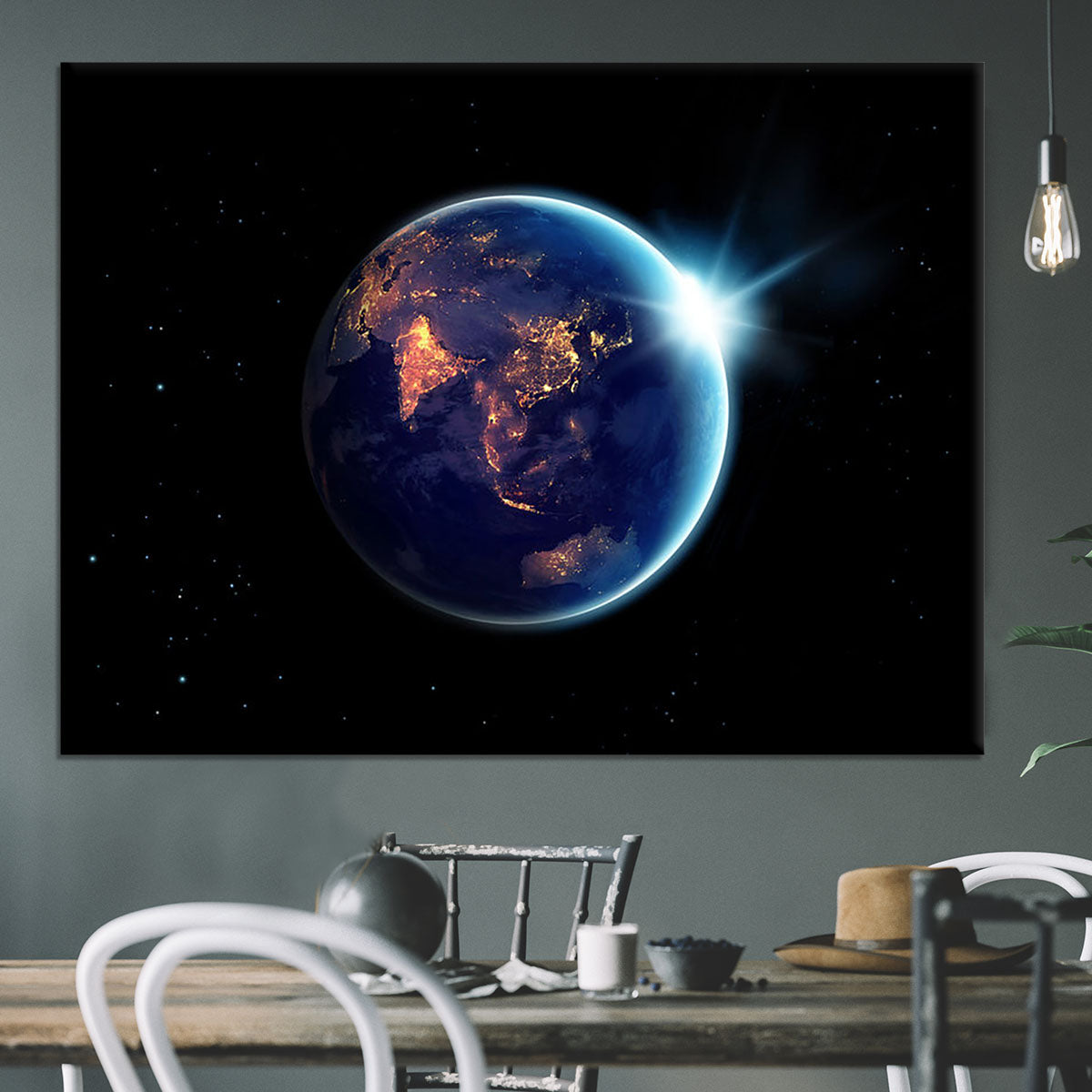 Night in planet Canvas Print or Poster - Canvas Art Rocks - 3