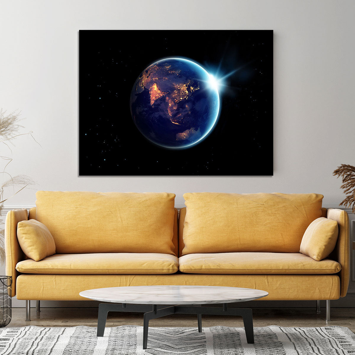 Night in planet Canvas Print or Poster - Canvas Art Rocks - 4