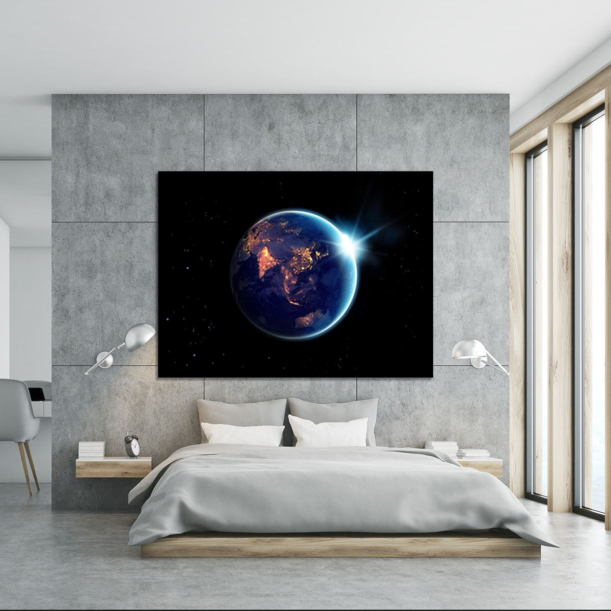 Night in planet Canvas Print or Poster - Canvas Art Rocks - 5