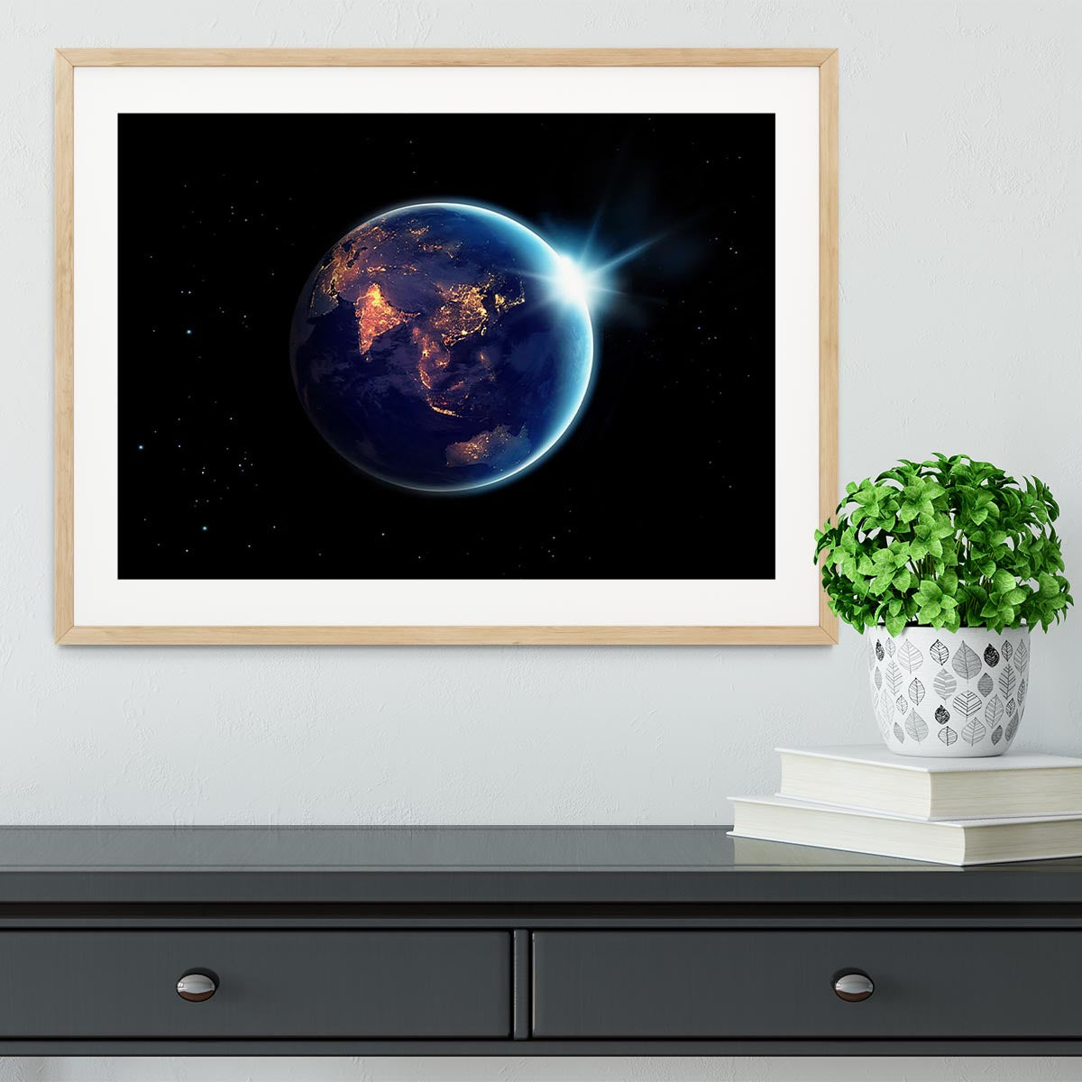 Night in planet Framed Print - Canvas Art Rocks - 3
