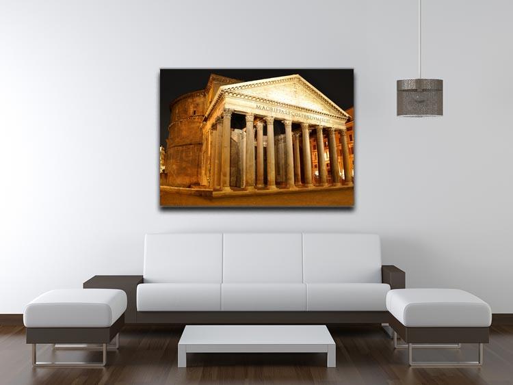 Night view of Pantheon Rome Canvas Print or Poster - Canvas Art Rocks - 4