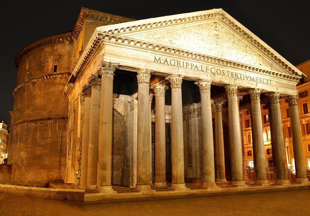 Night view of Pantheon Rome Wall Mural Wallpaper - Canvas Art Rocks - 1