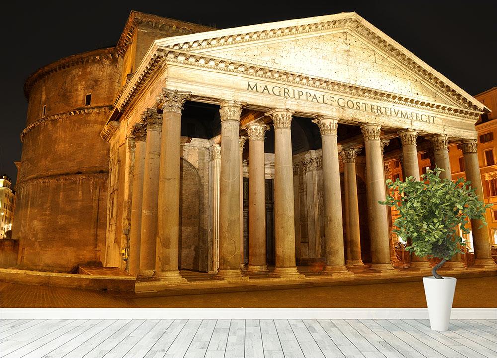 Night view of Pantheon Rome Wall Mural Wallpaper - Canvas Art Rocks - 4