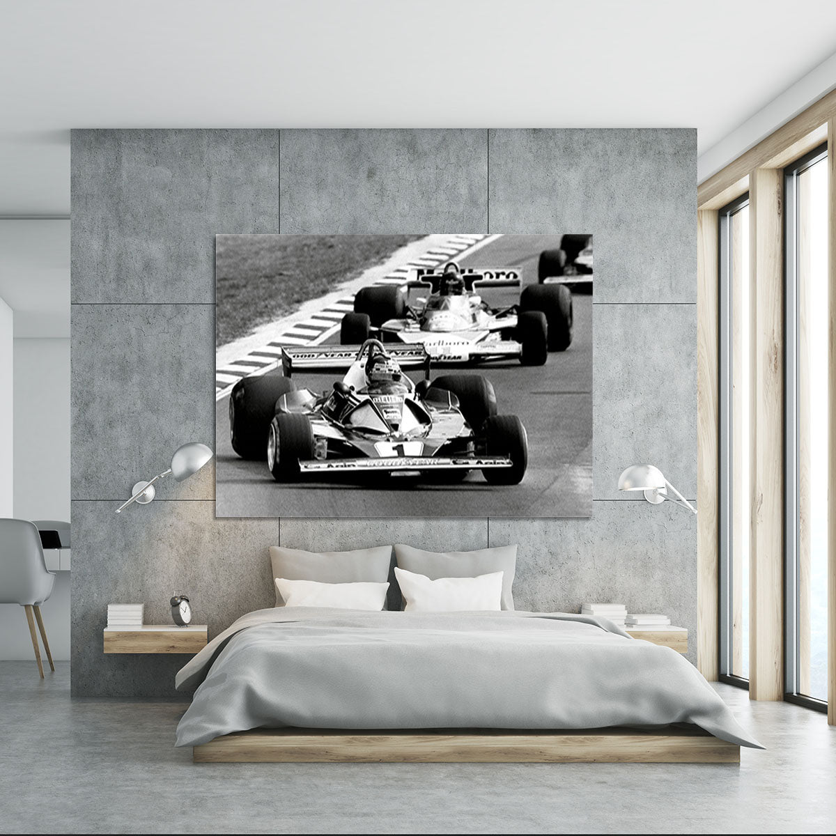 Niki Lauda leads James Hunt in the British Grand Prix 1976 Canvas Print or Poster - Canvas Art Rocks - 5