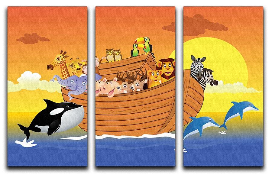 Noah Ark Whale 3 Split Panel Canvas Print - Canvas Art Rocks - 1
