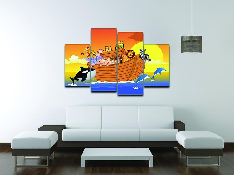 Noah Ark Whale 4 Split Panel Canvas - Canvas Art Rocks - 3