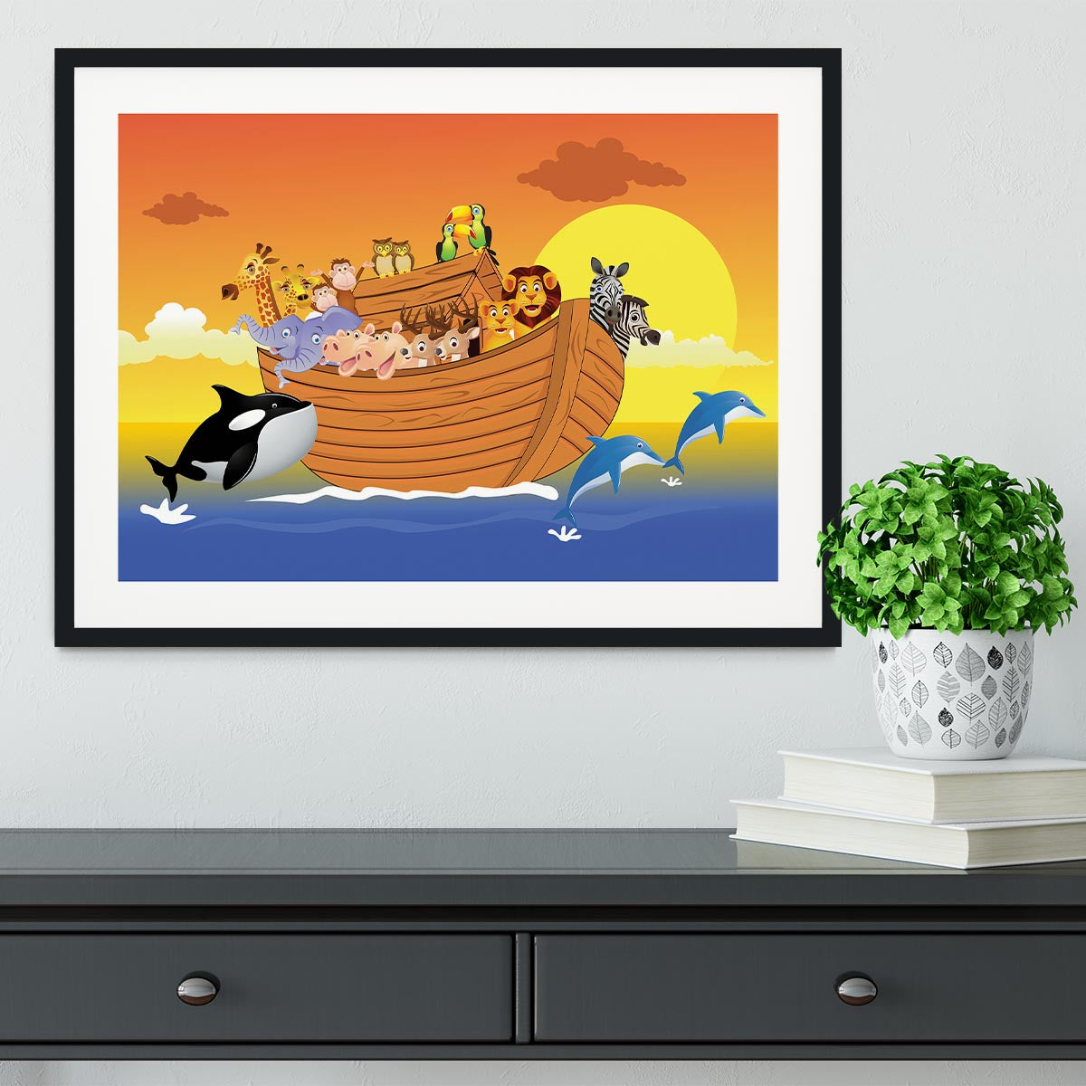 Noah Ark Whale Framed Print - Canvas Art Rocks - 1
