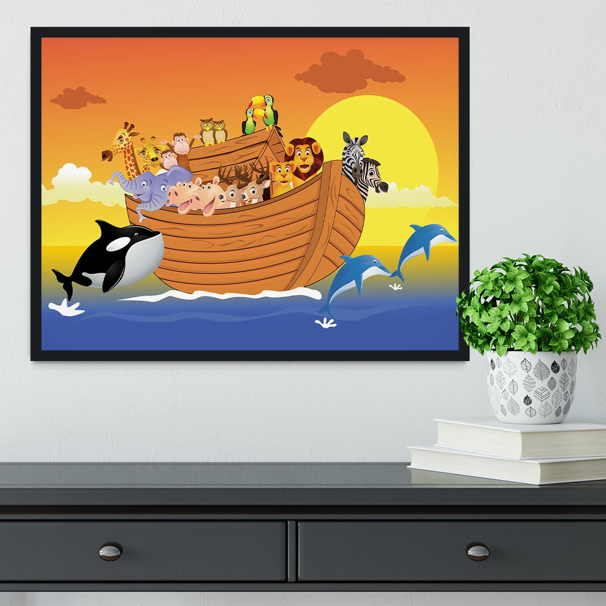 Noah Ark Whale Framed Print - Canvas Art Rocks - 2