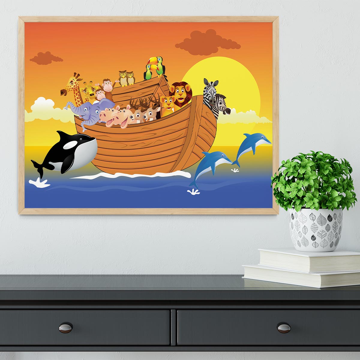 Noah Ark Whale Framed Print - Canvas Art Rocks - 4