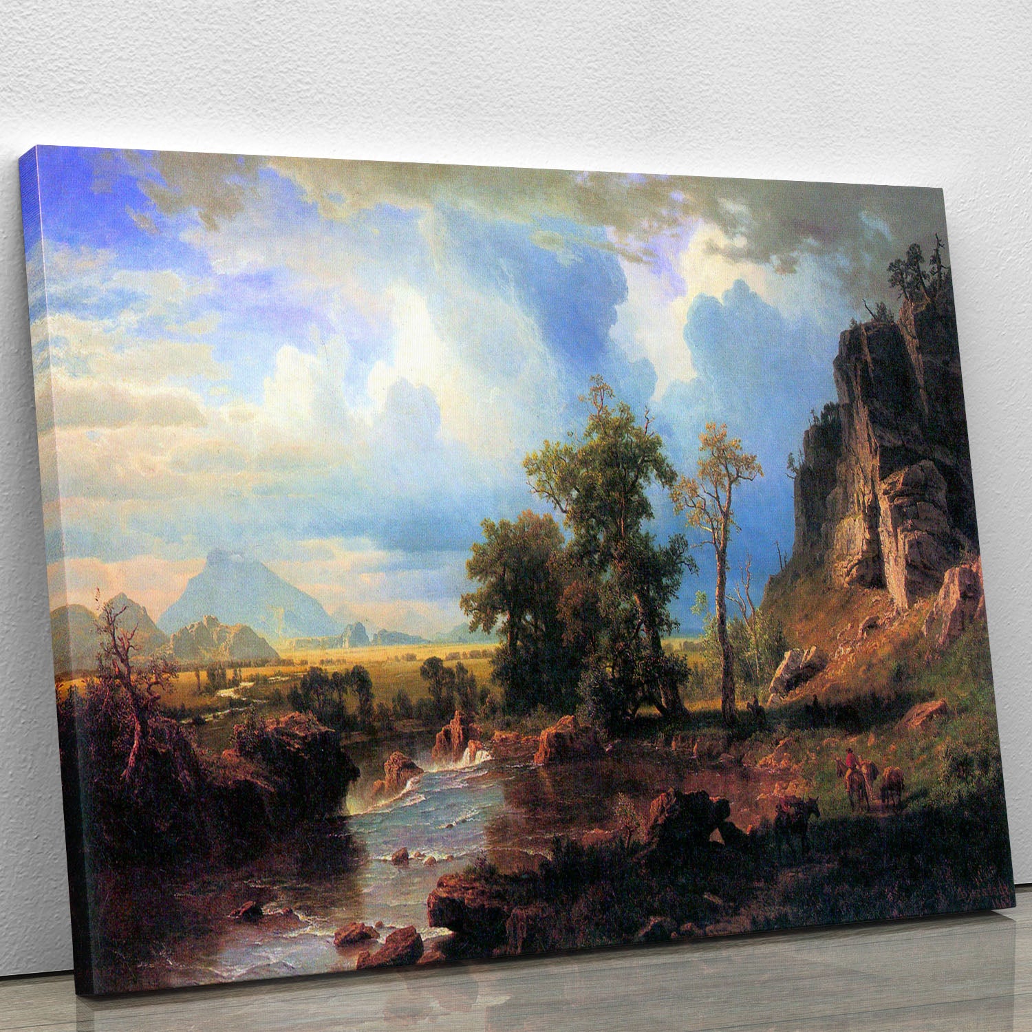 Northern fork of the Plate Nebraska by Bierstadt Canvas Print or Poster - Canvas Art Rocks - 1
