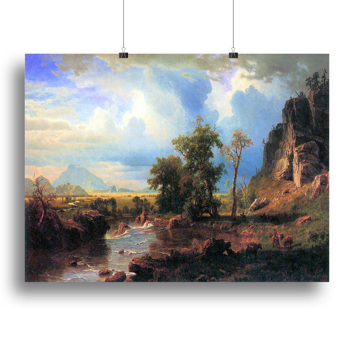 Northern fork of the Plate Nebraska by Bierstadt Canvas Print or Poster - Canvas Art Rocks - 2
