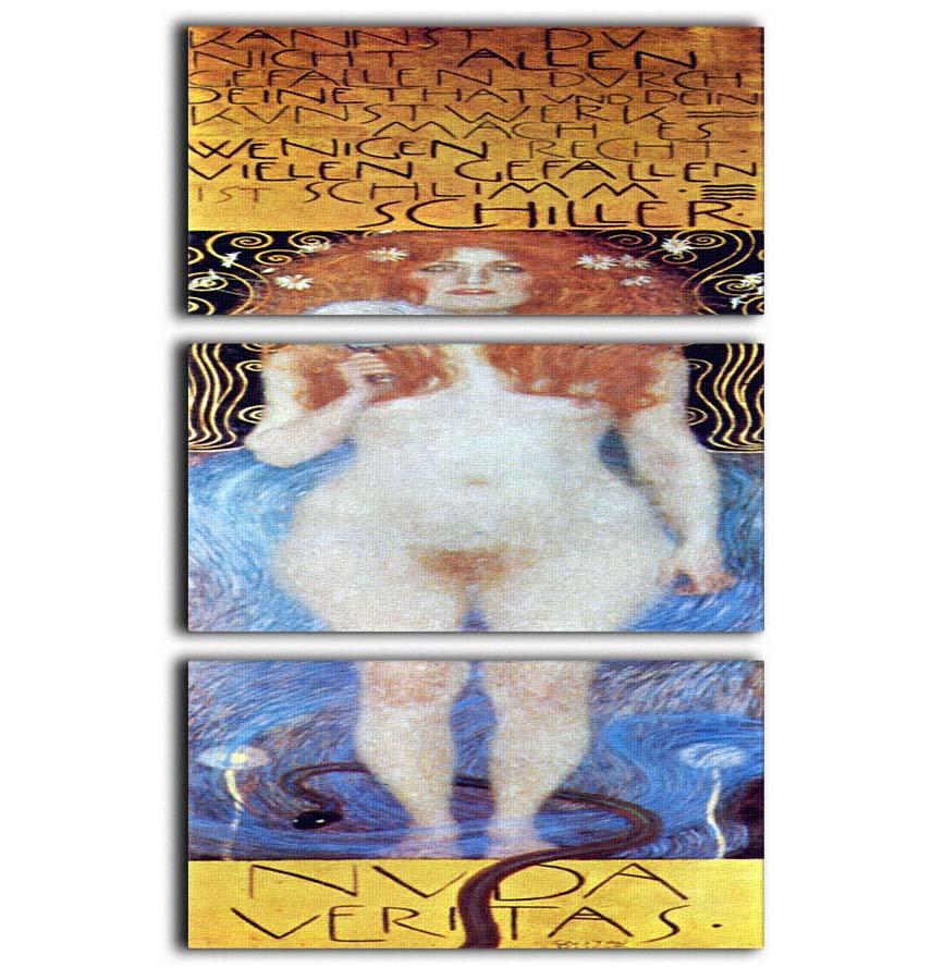 Nuda Veritas Naked Truth by Klimt 3 Split Panel Canvas Print - Canvas Art Rocks - 1